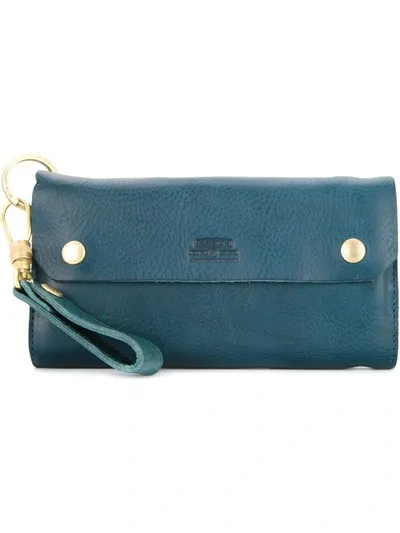 As2ov Oiled Shrink Long Wallet In Blue