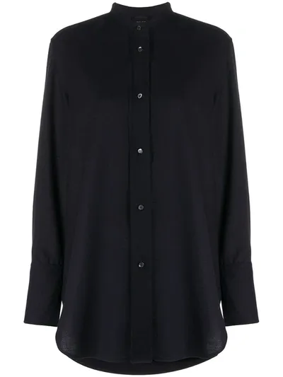 Aspesi Mandarin Collar Shirt In Black