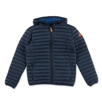 Save The Duck Kids'  Boys Orin Ecological Blue Recycled Nylon Down Jacket