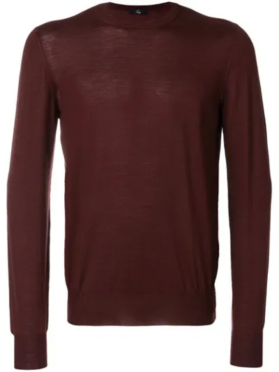 Fay Crew Neck Sweater In Brown