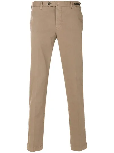 Pt01 Pleated Trousers In Brown