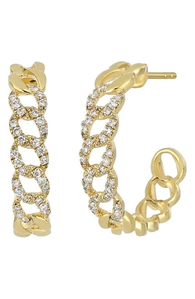 Bony Levy Varda Diamond Curb Chain Hoop Earrings In 18k Yellow Gold