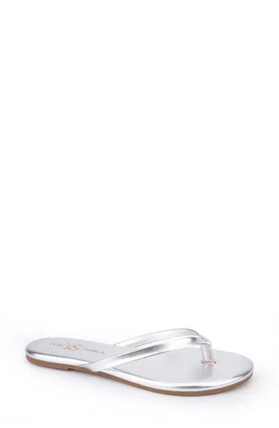 Yosi Samra Rivington Flip Flop In Silver