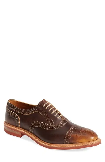 Allen Edmonds Strandmok Mens Leather Brogue Cap Toe Oxfords In Brown