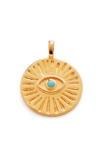 Monica Vinader Talisman Evil Eye Pendant Charm In Gold