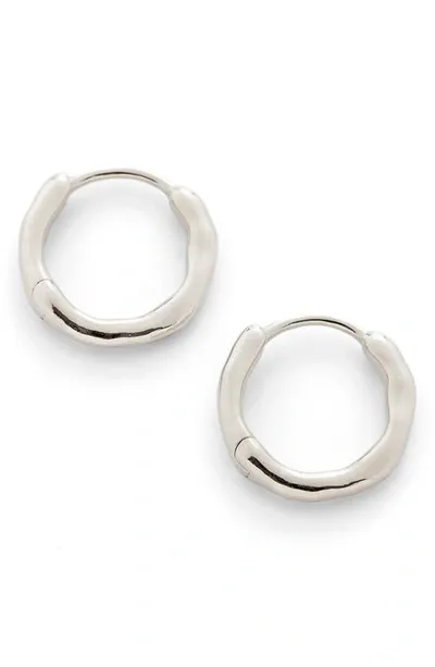 Monica Vinader Siren Muse Huggie Hoop Earrings In Silver