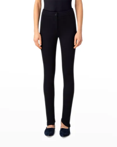 Akris Slit-hem Jersey Skinny-leg Pants In Navy