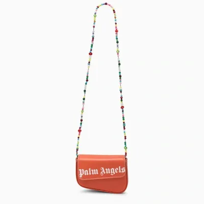 Palm Angels Orange Bag With Logo Print And Pearls