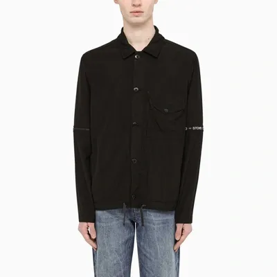 Stone Island 429e1 Cupro And Nylon Shirt Jacket In Black