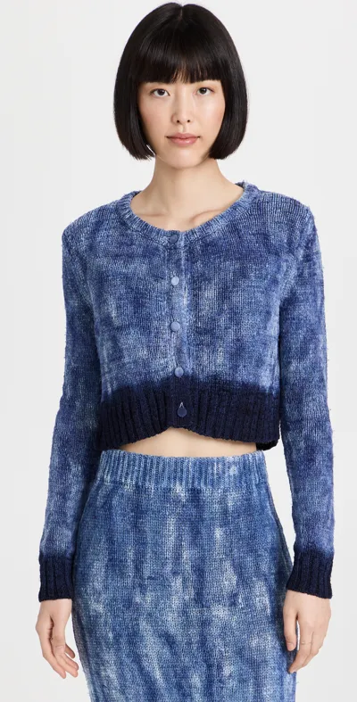 Altuzarra Stiles Tie-dye Silk Cardigan In Berry Blue Hand Dye