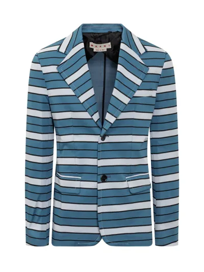 Marni Striped Single-breasted Blazer In Multi