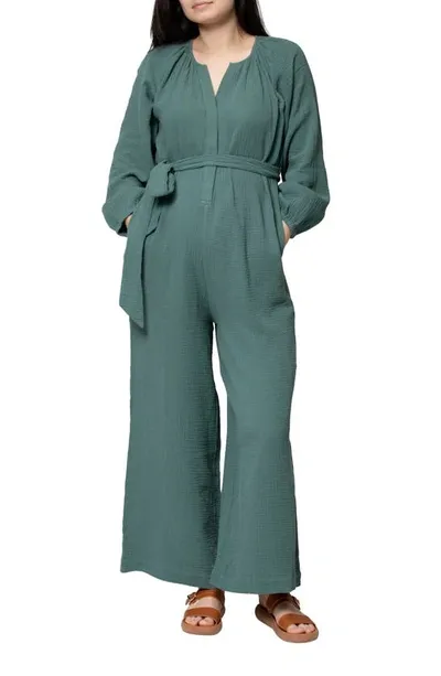 Nom Maternity Alma Maternity Jumpsuit In Eucalyptus