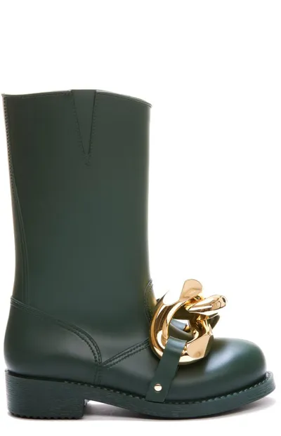 Jw Anderson Chain-link Detail Boots In Green