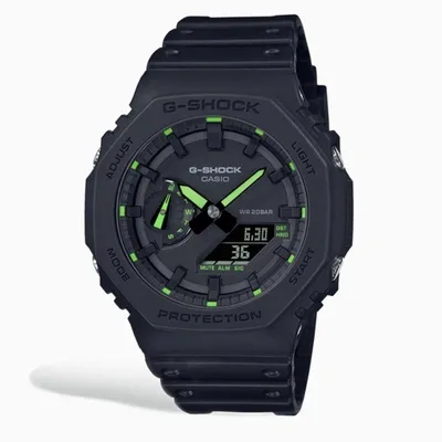 Casio G-shock Black/fluo Green G-shock Ga-2100 Watch