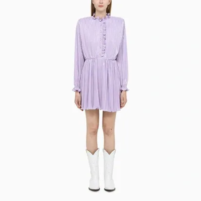 Rotate Birger Christensen Lilac Pleated Dress In Purple