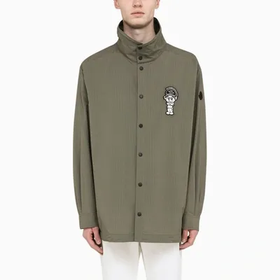 Moncler Genius Casual Green Shirt With Embroidery