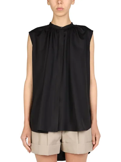 Alexander Mcqueen Silk Blouse In Black