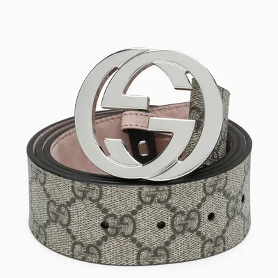 Gucci Gg Supreme Fabric Belt With Gg Buckle