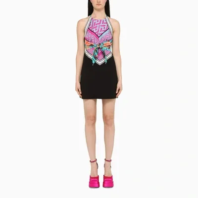 Versace Multi-coloured Short Dress In Black