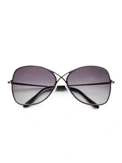 Tom Ford Colette 63mm Rimless Aviator Sunglasses In Gray