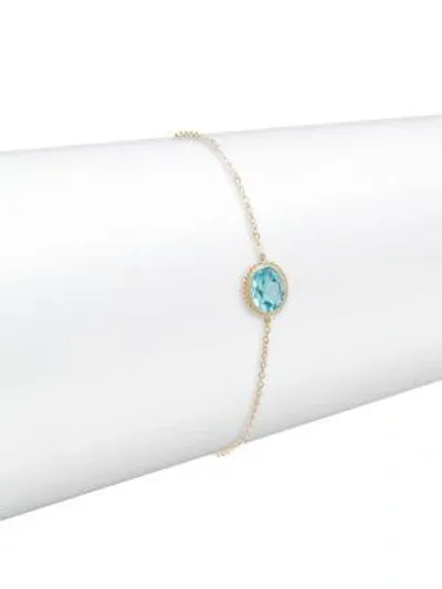 Saks Fifth Avenue Women's 14k Yellow Gold & Blue Topaz Bracelet