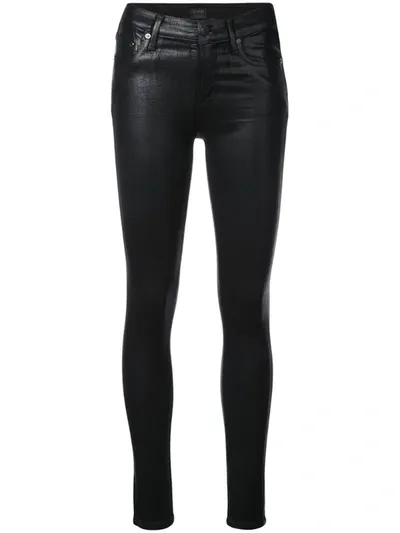 Citizens Of Humanity Coated Skinny Jeans In Black