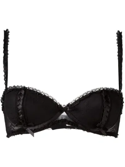 Folies By Renaud Carla Noir Lace Trimmed Bra In Black