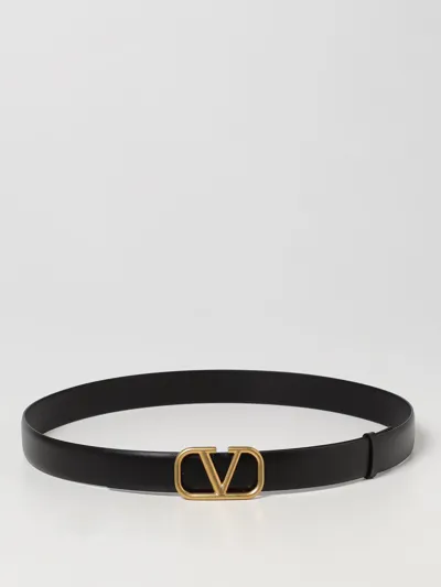 Valentino Garavani Vlogo Signature Belt In Calfskin In Black