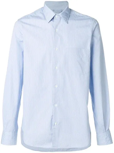 Aspesi Striped Fitted Shirt In Blue