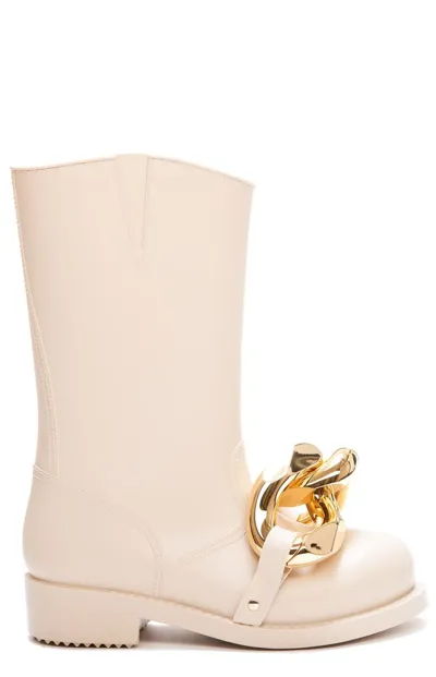 Jw Anderson Chain-link Knee-length Boots In Beige