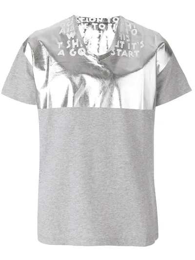 Maison Margiela Two Tone Slogan T-shirt In Grey