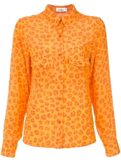 Amir Slama Leopard Print Shirt In Yellow