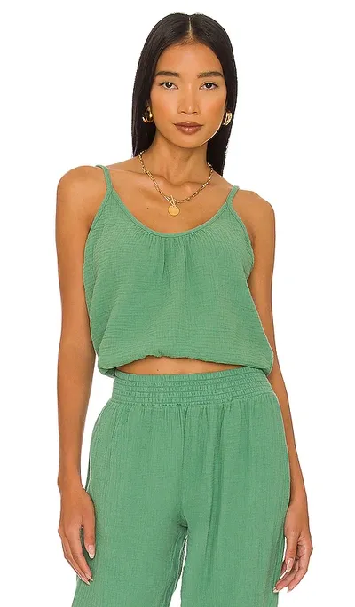 Bobi Beach Gauze Cropped Cami In Green