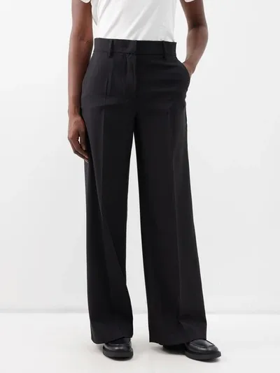 Weekend Max Mara Parata High Waist Wide Leg Trousers In Blue