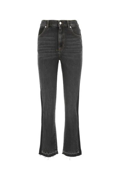 Alexander Mcqueen Flared Denim Jeans In Black