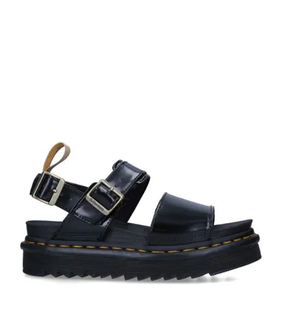 Dr. Martens' Vegan Voss Strap Sandals In Black Oxford