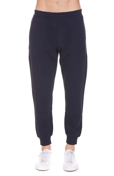 Alexander Mcqueen High Waist Track Pants In Blue