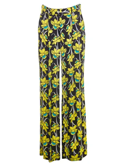 P.a.r.o.s.h . Floral Printed Pleat Detailed Pants In Acido