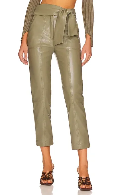 Jonathan Simkhai Tessa Vegan Leather Pants In Green-lt