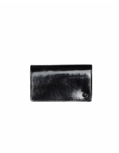 Yohji Yamamoto Polished Leather Cardholder In Black