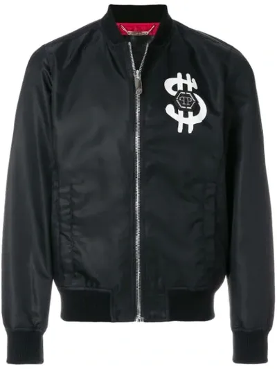 Philipp Plein Dollars Bomber Jacket In Black