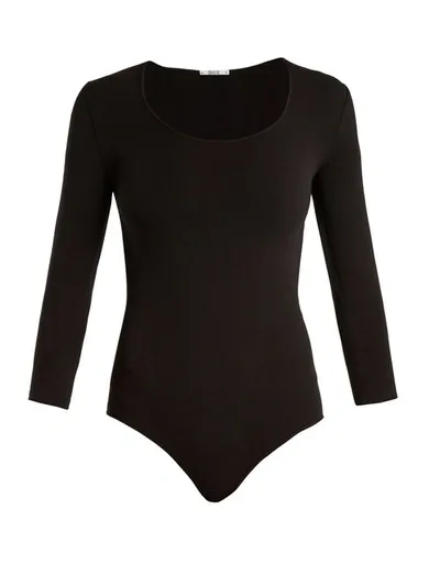 Wolford Deep V String Modal Blend Bodysuit In Black