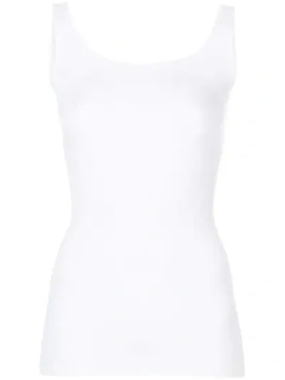 Theory Len Tubular Stretch Jersey Tank Top In White