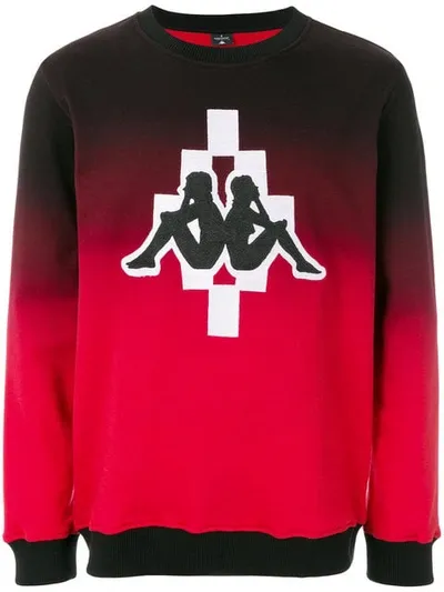 Marcelo Burlon County Of Milan Marcelo Burlon X Kappa Men's Multicolor Big Logo Crewneck Sweater In In Collaboration With Kappa