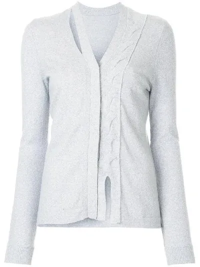 Onefifteen Twist Front Knit Cardigan In Grey