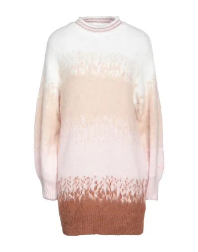 Mc2 Saint Barth Brushed Knit Sweater With Lurex Details In Neutrals