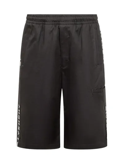 Givenchy Logo-tape Track Shorts In Black