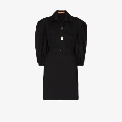 Rejina Pyo Black Paola Belted Organic Cotton Mini Dress