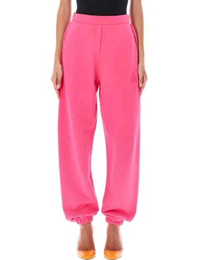 Attico Strawberry-coloured Cotton Joggers In Pink