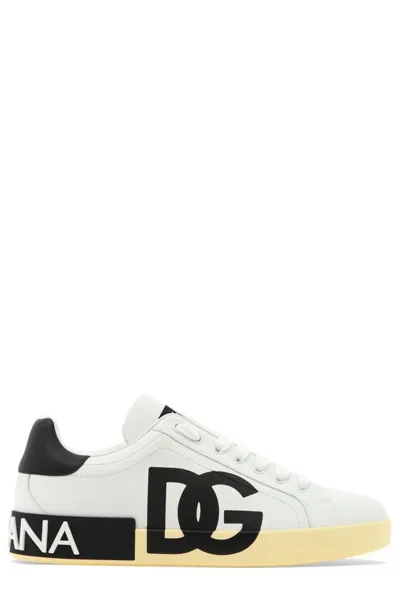 Dolce & Gabbana Logo Print Sneakers In White